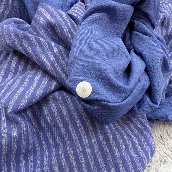 Lululemon Jacket Womens 6 Purple Stripe Run Your Heart Out Pullover ½ Zip - Picture 9 of 9